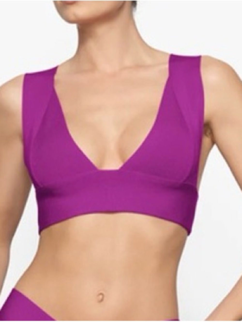 SKIMS Plunge V-Neck KNIT Bra in Magenta